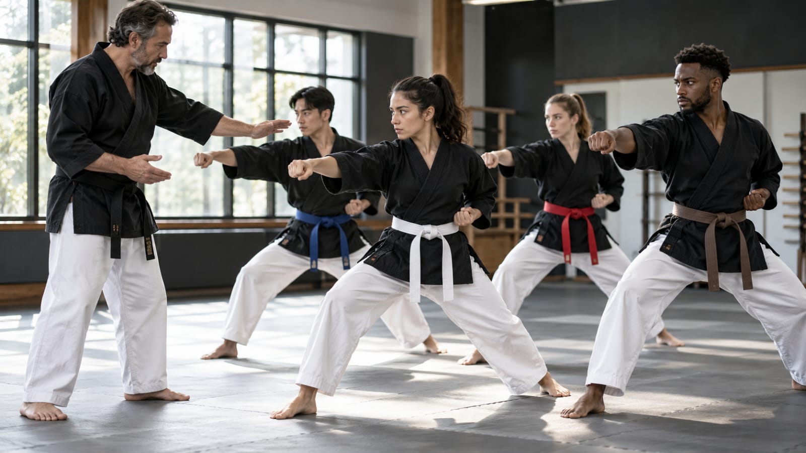 Kempo-Gruppe beim gemeinsamen Training